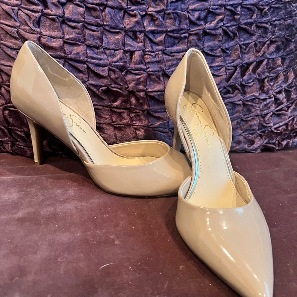 Jessica Simpson Nude Patent Leather Heels